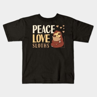 Peace Love Sloths Kids T-Shirt